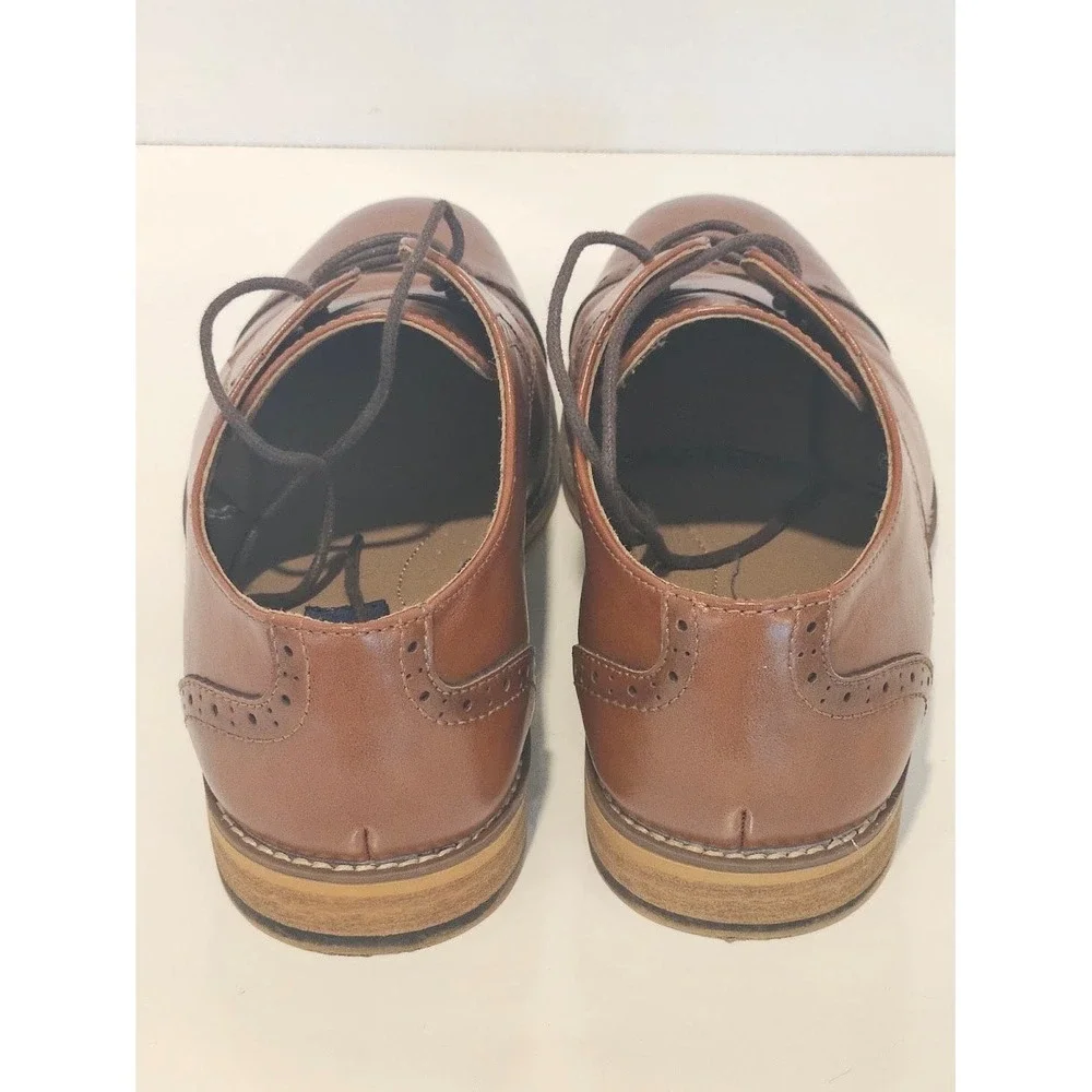 Ashford Hayes Mens Oxford Shoes Brown Cap Toe Brogue Dress Shoes Size 9